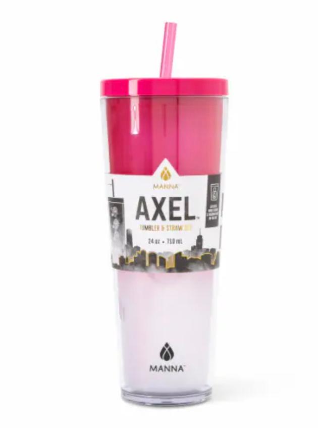 Manna™ Axel™ Plastic Tumbler & Straw Set - Pink