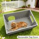 Insulated Outdoor Indoor Dog House Plastic Weatherproof Elevated Dog Shelter, Easy Assemble, Expansive Interior Grey 26.7" D * 26.7" W * 21.4" H