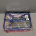 3 Packs Clear Toy Storage Bags- 9.4 x 6.7 x 4.3 Inch Transparent PVC Toy Organizing Bags with Zipper- Waterproof Toy Storage Organizer Pouch for Building Blocks, Small Toys (Red, Blue, Yellow)