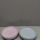 Nook Theory 8-Pack Reusable Wheat Straw Plates Set - Non Toxic and Non Plastic Dinner Plates for Kids and Adults, Lightweight Unbreakable Plate, Microwave Safe and Dishwasher Safe (Petal 9")