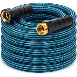 NON-EXPANDABLE Garden Hose 25 ft, Heavy Duty Flexible Water Hose, Kink Resistant Lightweight Hybrid Hose with Durable Fabric Skin, Leakproof Hose Male to Female Fittings