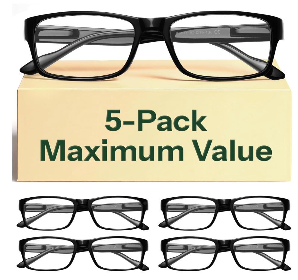 Gaoye +1.75 Reading Glasses Men  Blue Light Blocking Lenses, TR90 Frames, UV400  Eyeglasses with Clear Vision