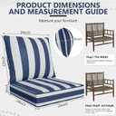 24" x 24" x 6" Outdoor Deep Seat Cushions Set - 4 Set Waterproof & Fade Resistant Patio Furniture Replacement Cushions, Non-Slip Outdoor Cushions Fit Loveseats, Couches, Chairs, and Sofas