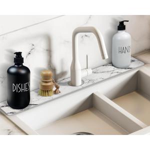 2 x Faucet Splash Guard for Kitchen Sink Super Absorbent Diatomite Stone Mat, Quick-Drying, Prevents Moisture Buildup, Durable Counter Protector for Kitchen or Bathroom
