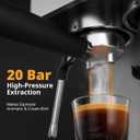 AIRMSEN Espresso Machines with Burr Grinder, 20 Bar, Milk Frother Steam Wand, Stainless Steel Coffee Maker for Home - Cappuccino Latte & Cold Brew Iced Coffee Maker & Americano