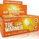 Toe Warmers 40 Pairs (80 Warmers) - Up to 10 Hours of Long Lasting Warmth and Toe Warmers for Feet - Easy Air Activation - Ultra Thin, TSA Approved