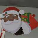 Pinkunn 5 Pcs Christmas Black Large Santa Tree Topper African American Christmas Tree Decoration Black Cute Santa Claus Hat Candy Gift Box Head Arms Legs Ornament for Xmas Holiday Party Decorations