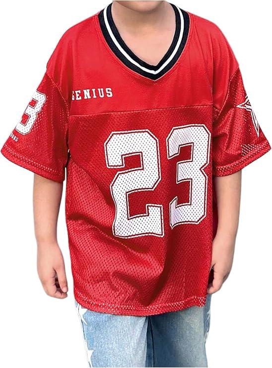 SOLY HUX Toddler Girl's Graphic T-Shirts Short Sleeve V Neck Tee Shirts Jersey Tops Y2k Streetwear Red Letter 5T