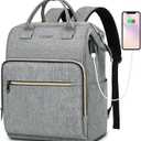 Ytonet Backpack for Women, 15.6 Inch Bookbag for Women Laptop Bookbag, Wide Open Anti-Theft Teacher Backpack College School Work Nurse Bag, Water Resistant Business Computer Bag, Grey