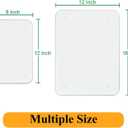 Tempered Glass Cutting Board for Kitchen, Cutting Board with Non-Slip Feet for Countertop, Dishwasher Safe, Rounded Corner Board, Shatter, Heat & Scratch Resistant-16"x12" & 12"x8" 2pcs, Clear