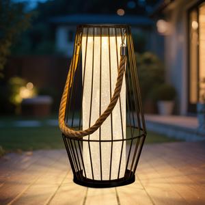 Outdoor Solar Lanterns 13" Large Solar Hanging/Standing Lantern Lights Waterproof Rechargeable Metal Table Lamp with Retro Handle for Garden, Yard, Patio, Proch, Wedding Decoration
