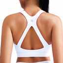 RUNNING GIRL Sports Bra for Women High Support, Molded Cup High Impact Sports Bras with Sewn in Pads Workout Running Bra (Medium, Snow White)