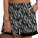 BETTE BOUTIK Womens Summer Shorts Casual Elastic Waist Lounge Shorts Linen Trendy Beach Shorts (Black, M)
