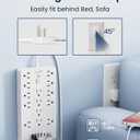 JouleLoom Surge Protector Power Strip-14 Outlets and 6 USB Ports, 6 Feet Flat Plug Extension Cord, 1850 Joules, White, ETL Listed for Home, Office, Dorm Room