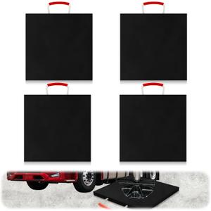 huyear 4 Pack RV Outrigger Pads Strong Rv Jack Pads Stabilizing Blocks with Handle, 12" x 12" x 1" Rv Leveling Pads for Crane, Trailer, Wrecker, Tow Truck, Service Truck Trailer