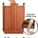 DJAR French Easel with Shoulder Strap, Adjustable Beech Wood Art Easel with Drawer, Palette, Level Instrument & Scale Leg, Studio Tabletop Floor Easel for Artists, Hold Canvas up to 34", Walnut