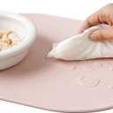 Silicone Pet Feeding Mat for Cats & Small Dogs, Non-Slip Waterproof Dog & Cat Bowl Mat with Raised Spill Edge, Made in Korea (Powder Pink, 15.7" 11.4")