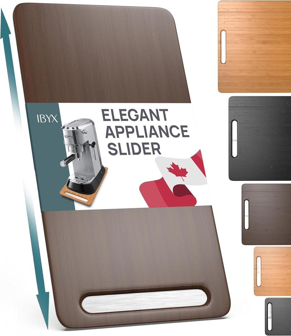 Ibyx Elegant Sliding Tray for Your Coffee Maker & Heavy Kitchen Appliances - Sturdy, Slides Easily from Under The Cabinet (Brown, 7.5W x 14.5D)