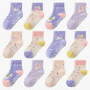Non Slip Grip Ankle Baby Socks 12 Pack for Toddler Boys and Girls Kids Infant Baby Cute Cotton Socks 1-3 Years Old