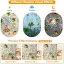 Countewol Privacy Window Films Stain Glass Cling No Glue Anti-UV Window Sticker for Bathroom Bedroom Living Room(Forest Rainbow 70.86" L*36.2" W)