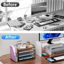 Gianotter 4-Tier Paper Organizer With Magazine Holder, Desk Organizers and Accessories, Desk Accessories & Workspace Organizers, File Organizer for Office Supplies Storag (Wood, 4-Tier)