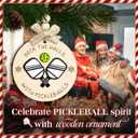 2 x Pickleball Christmas Ornament - Deck The Halls with Pickleballs Xmas Tree Decor - Sports Ornaments Gifts for Women, Men, Pickleball Fans, Players, Teams, Coaches - 2 Layer Wood