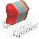 Nicetree Hat Organizer for Baseball Caps, 2 Pcs No Install Acrylic Hat Racks for 14 Baseball Caps Storage, Hat Stand for Caps Display and Organizer for Dresser, Bedroom, Closet, Office