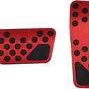 Aluminum Alloy Pedal Cover for Dodge Challenger 2008-2023 for Charger 2011-2023 for Chrysler 300 300C 2009-2019 No Drilling Aluminum Brake and Accelerator Pedal Covers (Red)