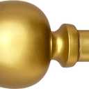 Morena II 12-20 Inch Adjustable Side Curtain Rod Set Pair, 1 Inch Diameter in Brass
