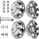 hightall 19.5 Wheel Simulators 6 Lug 6 Vent Holes,Stainless Steel Hubcaps, Bolts On,Compatible with 1995-2025 Isuzu FRR/NPR/NQR/FSR Lo-Pro and Chevy GMC W4500/W5500, 19.5"For Isuzu