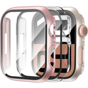 3-Pack Case for Apple Watch Series 10 42mm with Tempered Glass Screen Protector, Ultra-Thin Scratch Resistant Full Protective Hard Bumper Cover for iWatch 42mm Accessories