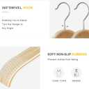 TOPIA HANGER Slim Natural Wood Hangers with Extra Soft Non-Slip Rubber Grips, 30-Pack High-Grade Fashion Hanger No Shoulder Bump for Sweaters, Hoodies, Jacket, Dress, Coat -CT15N30