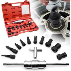 12 PCS Bearing Puller Kit,Slide Hammer Puller Puller Set with Expandable Collets,Insert Blind Bearing Puller 8-32mm Wheel Bearing Removal Tool with Gloves and Box