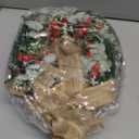 Hotop 6 Set Mini Wreaths for Kitchen Cabinet 12 Inch Small Christmas Wreath with Burlap Ribbon Red Berry and Eucalyptus Leaves for Xmas Window Front Door Fireplace Chair Farmhouse Hanging Decor