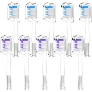Toothbrush Heads Replacement Compatible with Laifen Wave Electric Toothbrush, Super Clean and Whitening - Transparent, 10 Pack