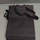 24 Medium Size Kraft Gift Bags - 8x4.75x10 Inches, Black Paper Shopping Bags with Ribbon Handles for Parties, Weddings and More