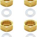 Joywayus Brass Plug Hex Head End Pipe Caps 3/8" NPS Female Thread (5/8" ID) with Rubber Gasket (Pack of 4)