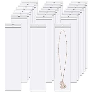 2'' x 8'' Long Jewelery Plastic Bags 300pcs Poly Zip Seal Storage Bags Necklace Bags with Hang Hole for Packaging Shipping Incense 2 Mil (4 Sizes to Choose from)