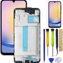 Galaxy A25 LCD Screen Replacement LCD Display Touch Digitizer Assembly for Samsung Galaxy A25 5G SM-A256B,SM-A256E,SM-A256U LCD Display with Frame(lncell Screen) +Tools