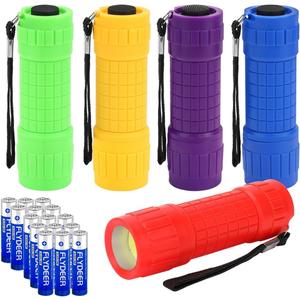 KunHe 5 Pack Plastic Small Mini LED Flashlight COB Flashlights for Kids 100 Lumen with Batteries High CRI for Bright Flash Light Kids Flashlights Christmas Gifts Stocking Stuffers