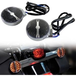 Rear LED Turn Signal light Bar for Road King 99-23, Smoked Turn Signal light with Chrome Housing for Harley Road King Electra Glide Heritage Softail Classic Ultra Limited COV 1999-2023