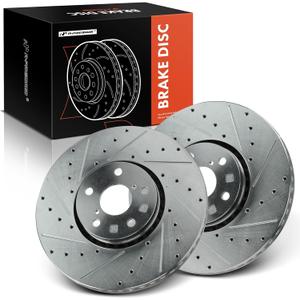 A-Premium 11.80 inch (299.6mm) Front Drilled and Slotted Disc Brake Rotors Compatible with Select Dodge & Mercedes-Benz & Freightliner Models - Sprinter 2500/Sprinter 3500, 2007-2021, 1-PC 