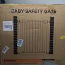 Mumeasy 29.7-57" Extra Wide Baby Gate, Auto Close Large Dog Gate for Doorways, No Drilling Pressure Mounted Pet Safety Gate for Stairs, Easy Walk Through Child Gate for Hallways, House, Indoor, Black