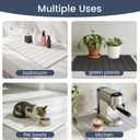 Meowoo Stone Drying Mat for Kitchen Counter, 15.7"x11.8" Foldable Diatomaceous Earth Mat, Super Absorbent, Quick-Dry Bath & Kitchen Pad for Dishes, Cups, Bottles, Non-Slip, Fits Any Countertop - White