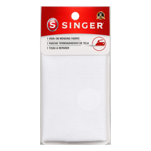 SINGER 00097 Iron-On Mending Fabric, Fabric Patch for Mending ClothesWhite, White