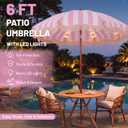 Sunnymove 6ft Boho Patio Umbrella with Fringe 7 ft Height