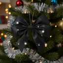 Syhood 20 Yard Glitter Ribbon Wired Edge Waterproof Sparkly Garland for Gifts Wrapping Cards Crafts Wreaths Holiday Decoration(Black,4 Inch X 20 Yard)