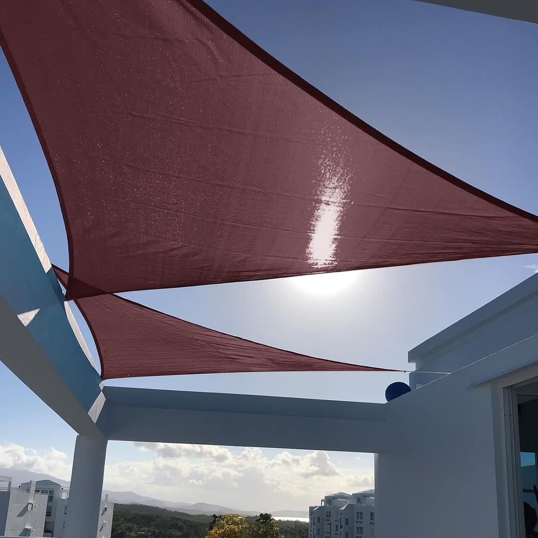 SUNNY GUARD Sun Shade Sail 10'x10'x10' Triangle Brown UV Block Sunshade for Backyard Yard Deck Patio Garden Outdoor Activities and Facility(We Make Custom Size)