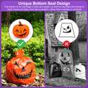 Halloween Leaf Bags, 12 Large & Small Plastic Reusable Pumpkin Bags with Twist Ties for Outdoor Party & Garden Decorations