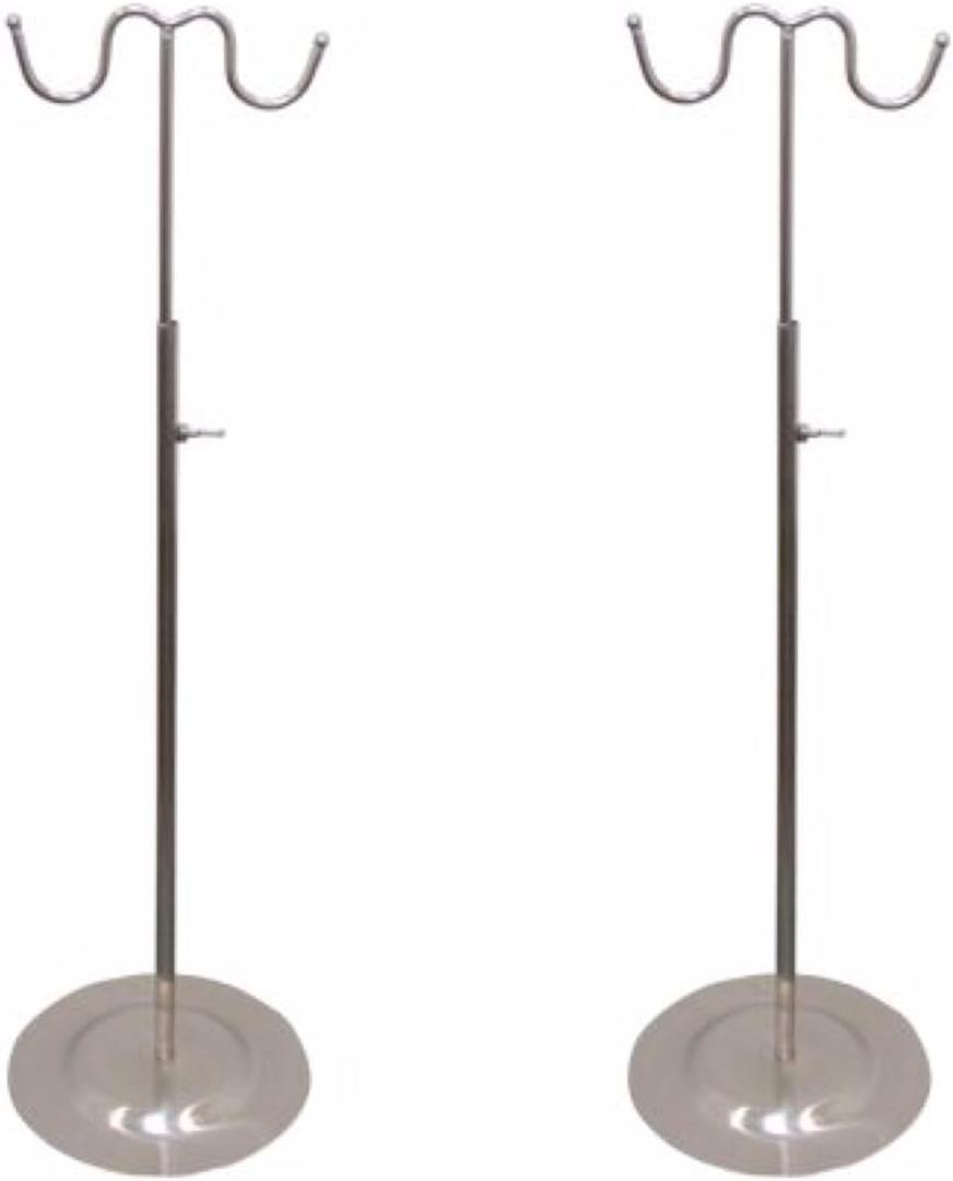 2 Pack Double Hook Handbag Display Stand Double Hook Metal Handbag Display Rack Stand 7z Acc (mirror)